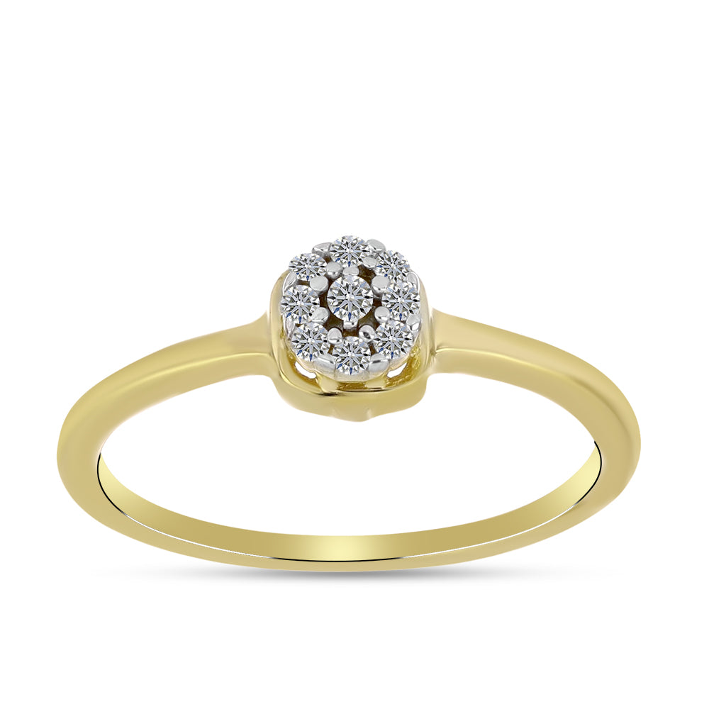 Anillo de Plata Bañada en Oro con Diamante blanco 3 