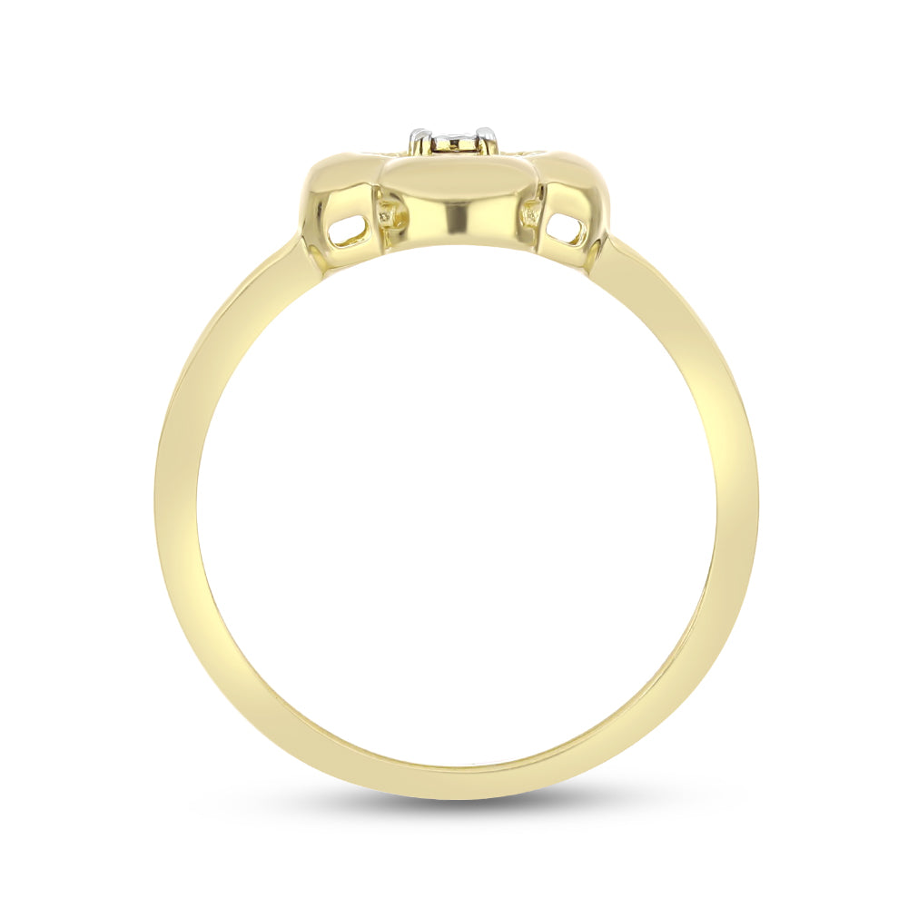 Anillo de Plata Bañada en Oro con Diamante blanco 2 