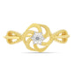 Anillo de Plata Bañada en Oro con Diamante blanco