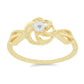 Anillo de Plata Bañada en Oro con Diamante blanco