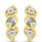 Pendientes de Plata Bañada en Oro con Diamante blanco