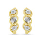 Pendientes de Plata Bañada en Oro con Diamante blanco