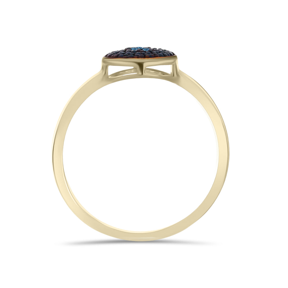 Anillo de Plata Bañada en Oro con Diamante blanco