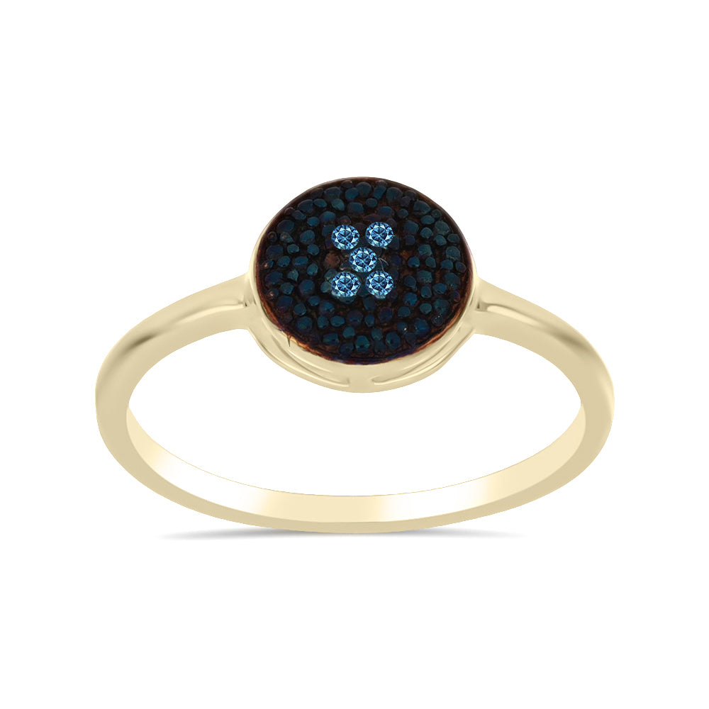 Anillo de Plata Bañada en Oro con Diamante blanco