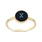 Anillo de Plata Bañada en Oro con Diamante blanco
