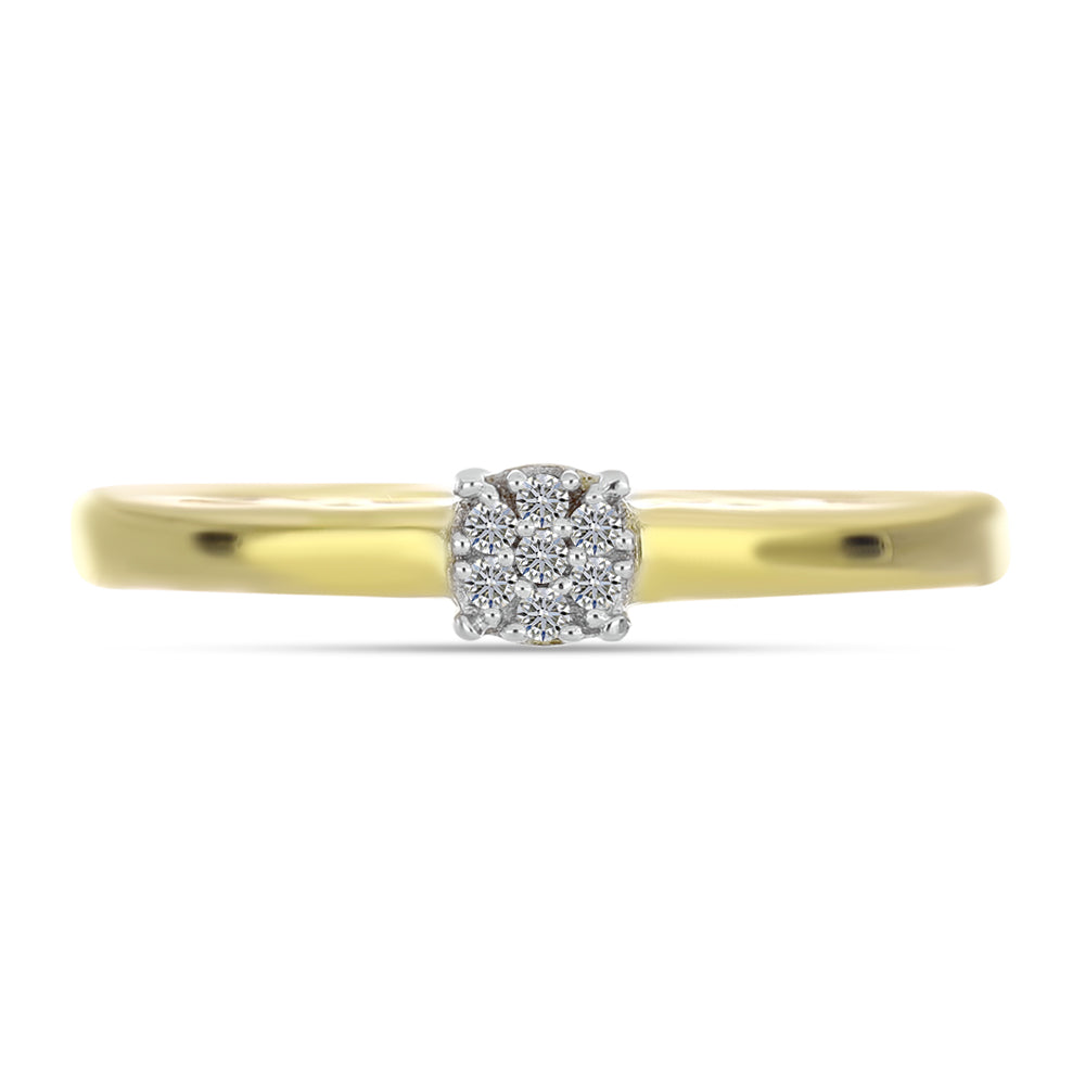 Anillo de Plata Bañada en Oro con Diamante blanco