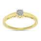 Anillo de Plata Bañada en Oro con Diamante blanco