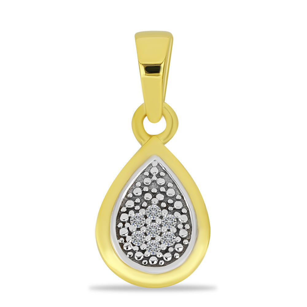 Conjunto de Plata Bañada en Oro con Diamante blanco 1 
