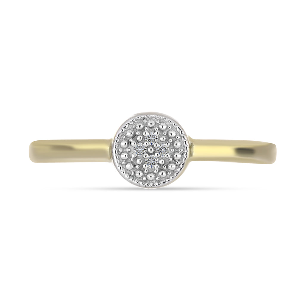 Anillo de Plata Bañada en Oro con Diamante blanco 1 
