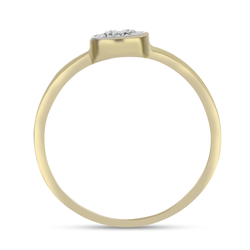Anillo de Plata Bañada en Oro con Diamante blanco 2 