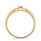 Anillo de Plata Bañada en Oro con Diamante blanco