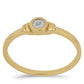 Anillo de Plata Bañada en Oro con Diamante blanco