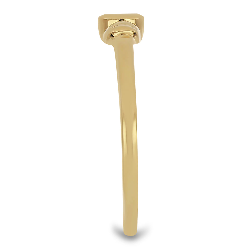 Anillo de Plata Bañada en Oro con Diamante blanco