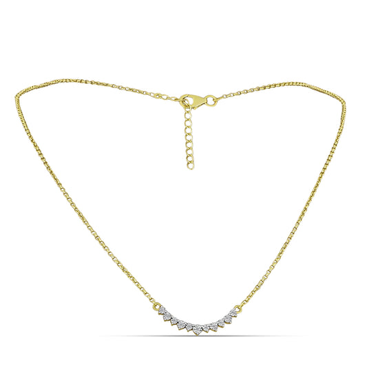 Collar de Plata Bañada en Oro con Diamante blanco