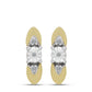 Pendientes de Plata Bañada en Oro con Diamante blanco