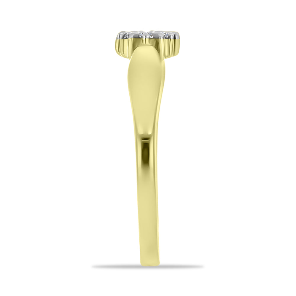 Anillo de Plata Bañada en Oro con Diamante blanco