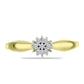Anillo de Plata Bañada en Oro con Diamante blanco