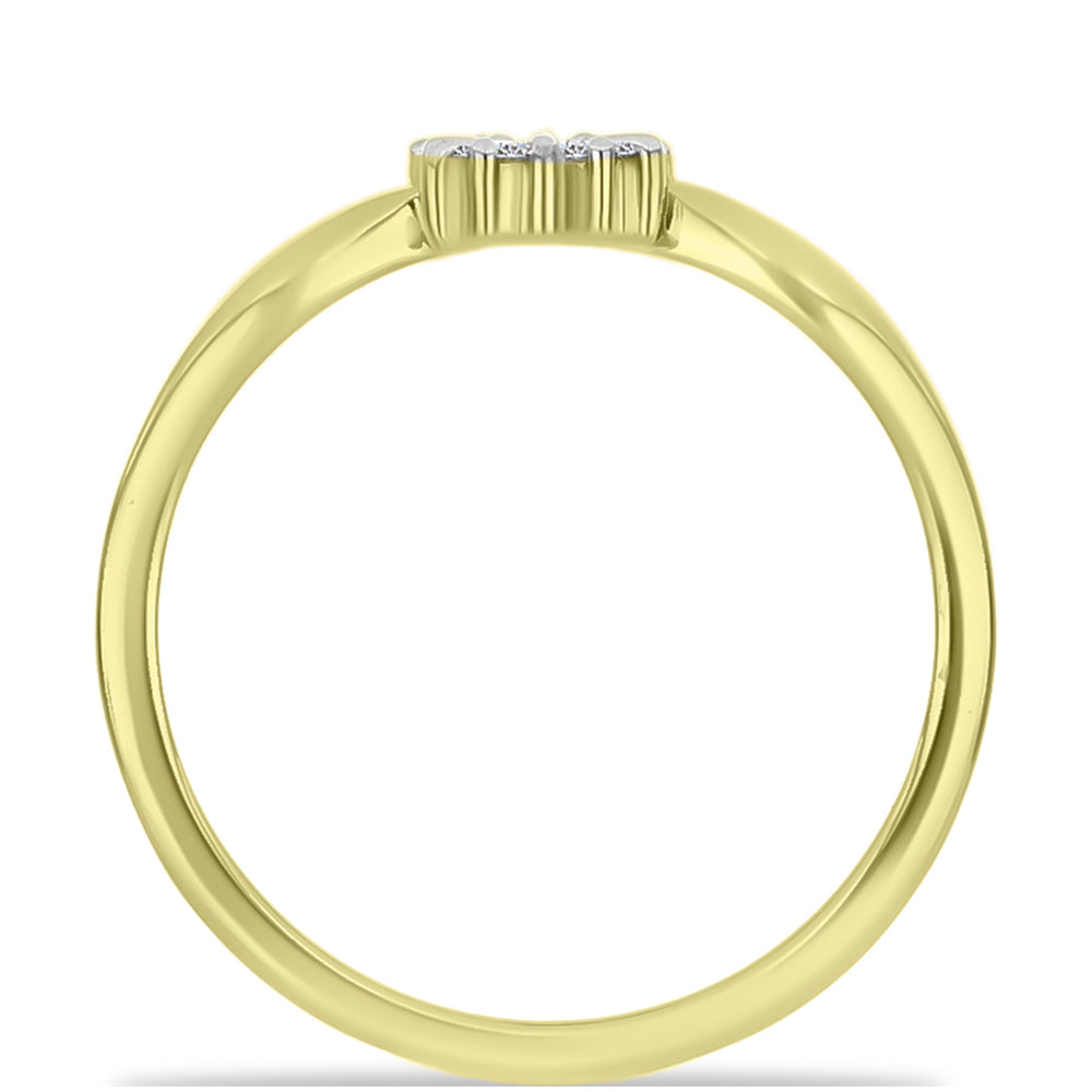 Anillo de Plata Bañada en Oro con Diamante blanco