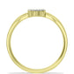 Anillo de Plata Bañada en Oro con Diamante blanco