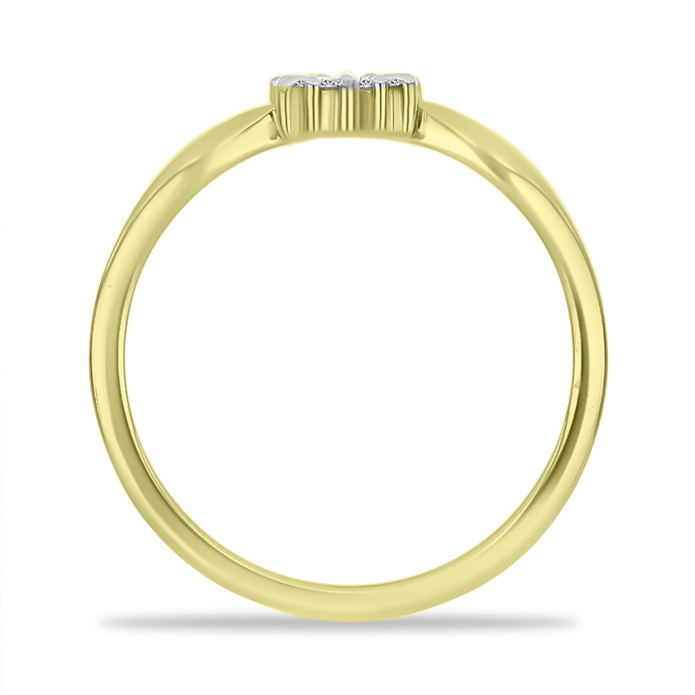 Anillo de Plata Bañada en Oro con Diamante blanco 2 
