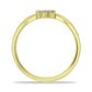 Anillo de Plata Bañada en Oro con Diamante blanco