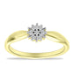 Anillo de Plata Bañada en Oro con Diamante blanco