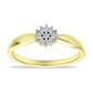 Anillo de Plata Bañada en Oro con Diamante blanco