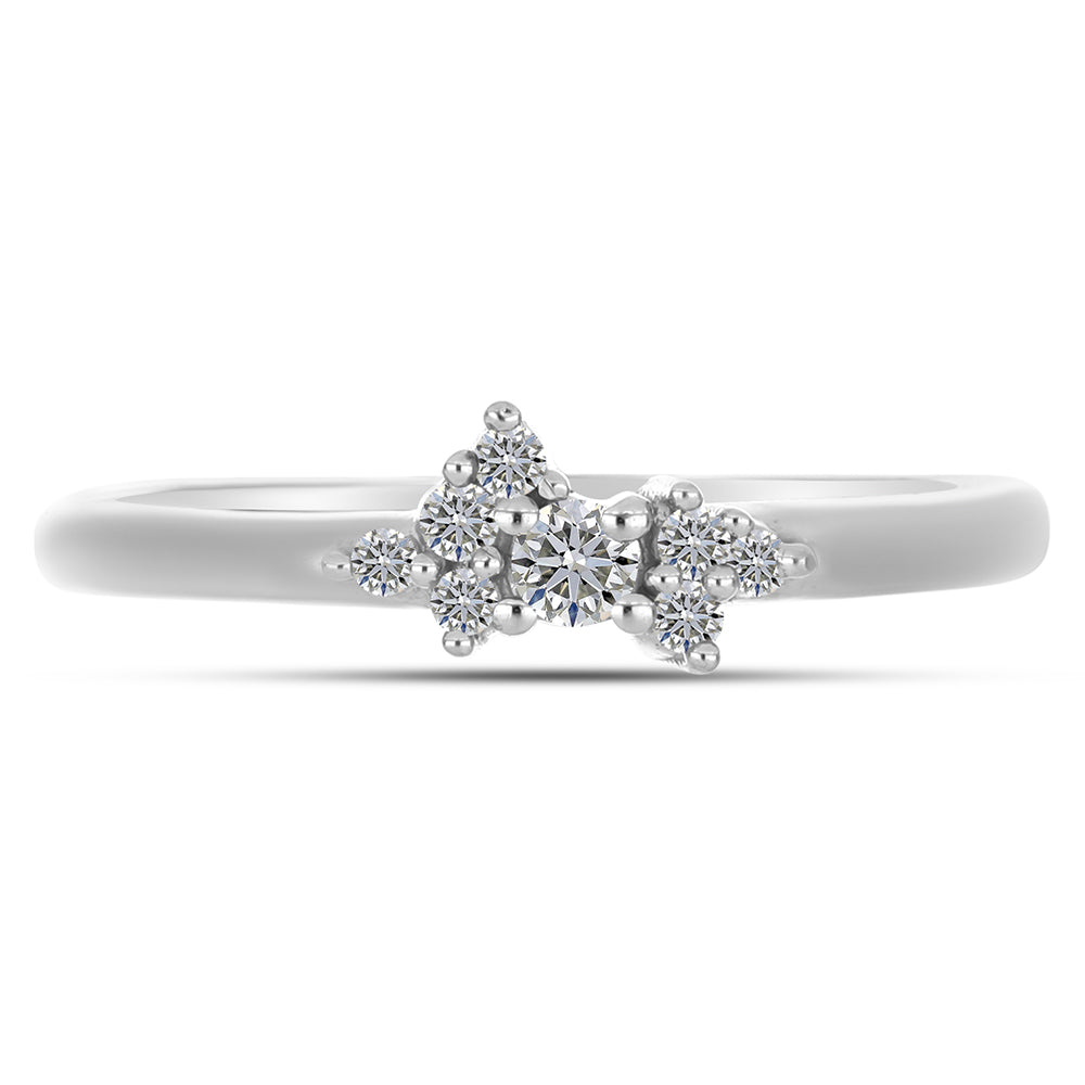 Anillo de Plata con Diamante blanco 1 