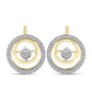Pendientes de Plata Bañada en Oro con Diamante blanco y Zircón Blanco