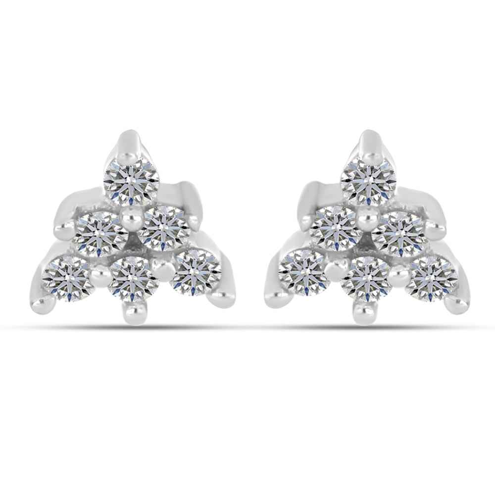 Pendientes de Plata con Diamante blanco 1 
