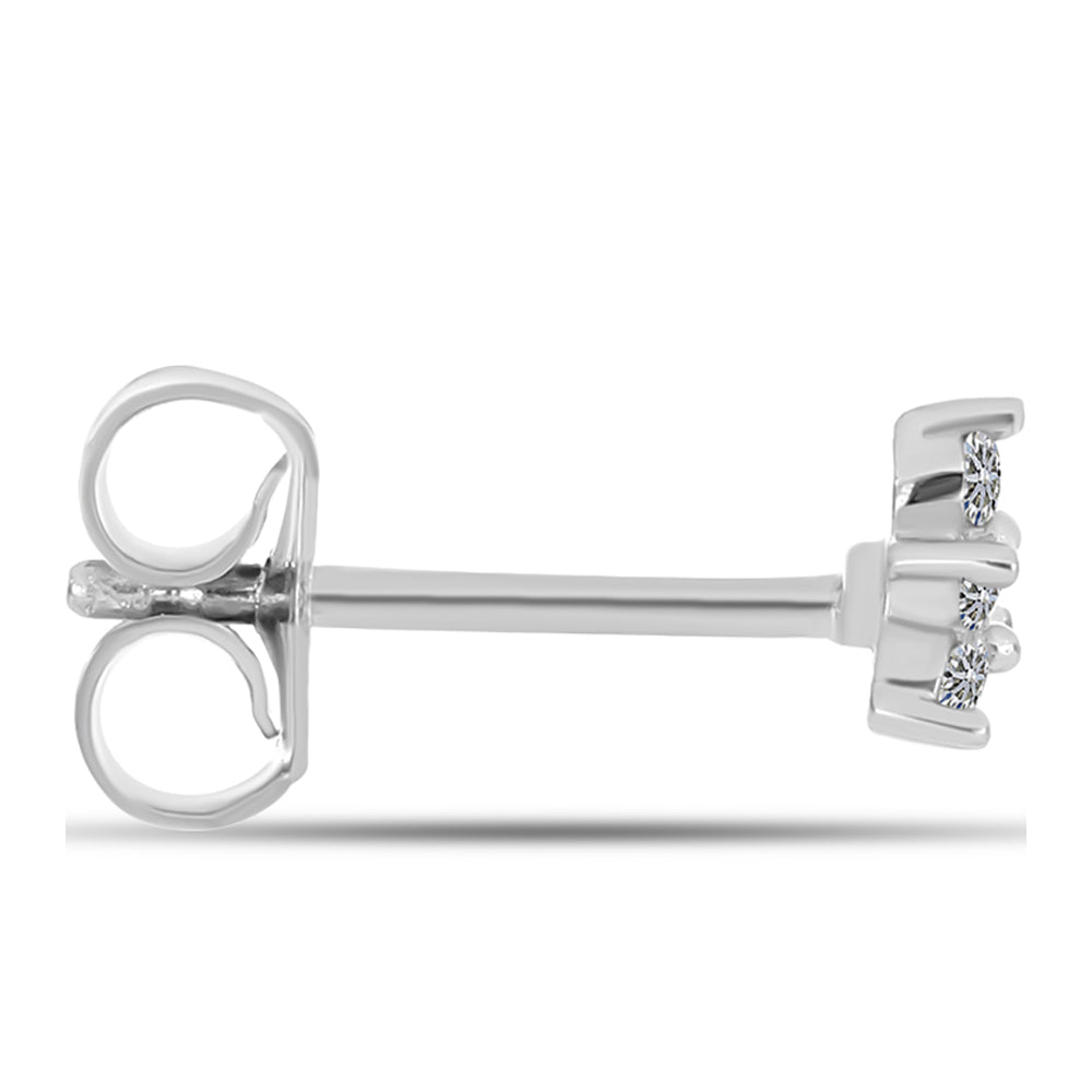 Pendientes de Plata con Diamante blanco 4 