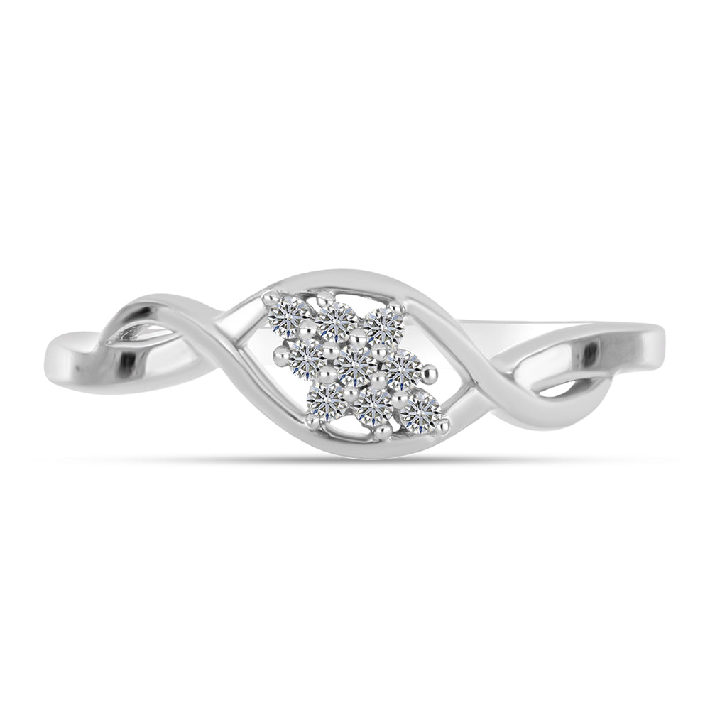 Anillo de Plata con Diamante blanco 1 