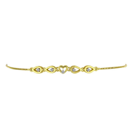 Pulsera de Plata Bañada en Oro con Diamante blanco