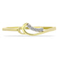 Anillo de Plata Bañada en Oro con Diamante blanco