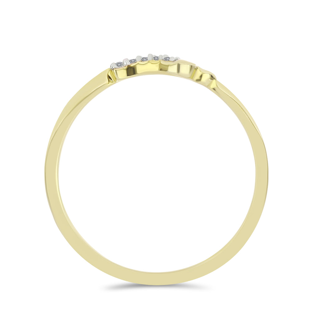 Anillo de Plata Bañada en Oro con Diamante blanco 2 