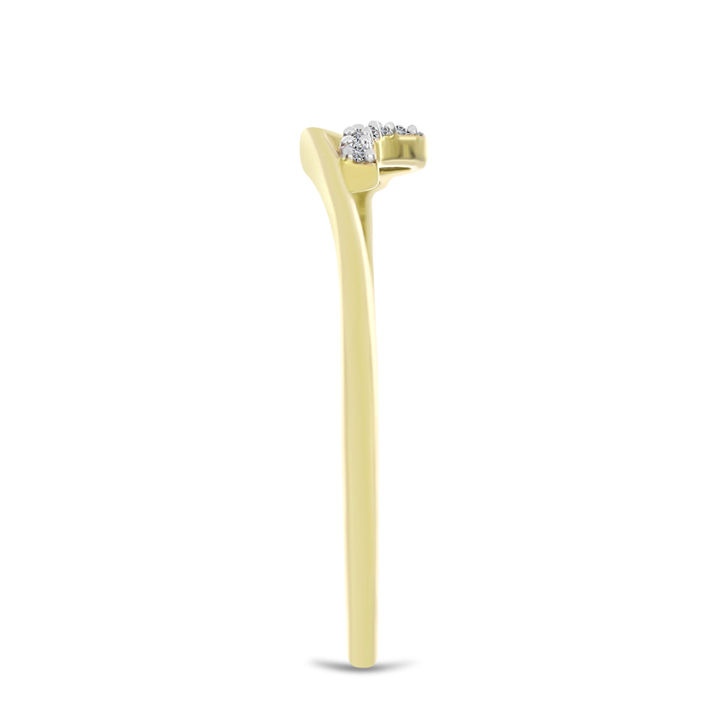 Anillo de Plata Bañada en Oro con Diamante blanco 4 