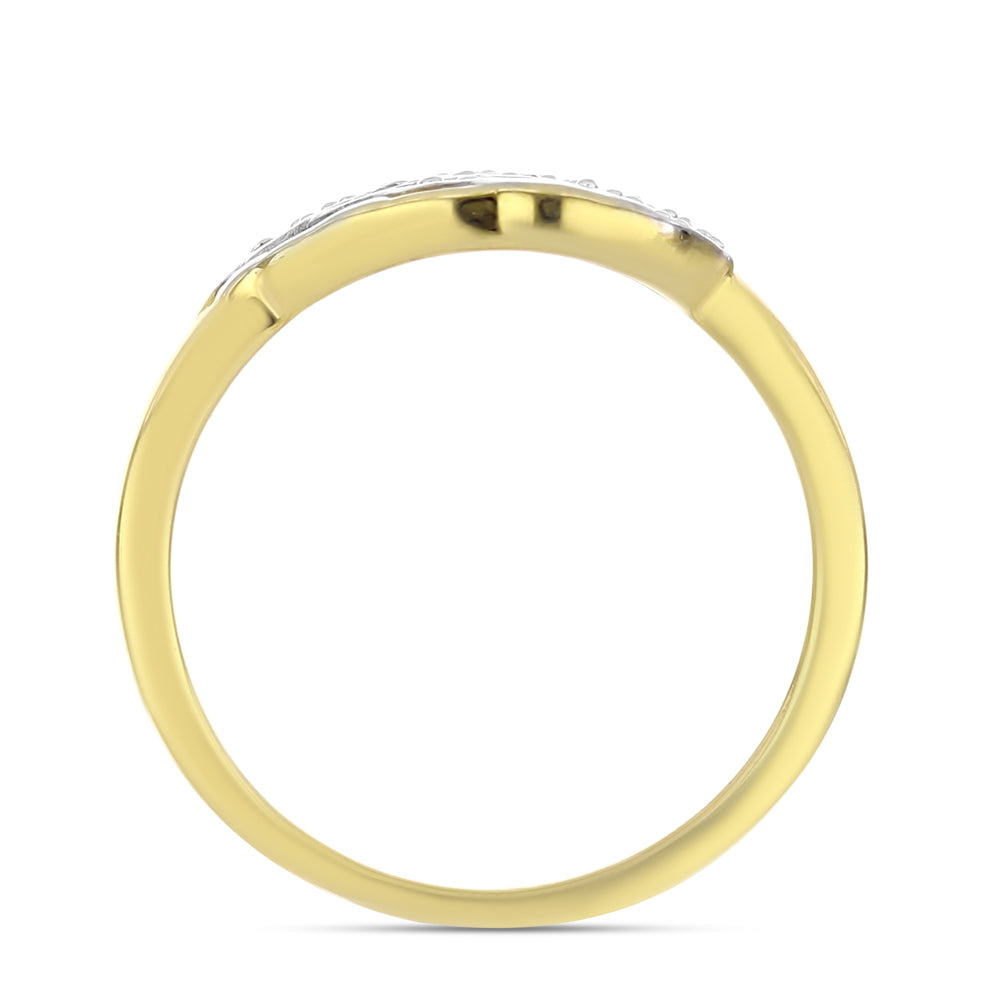 Anillo de Plata Bañada en Oro con Diamante blanco 2 