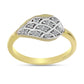 Anillo de Plata Bañada en Oro con Diamante blanco