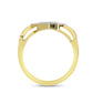 Anillo de Plata Bañada en Oro con Diamante blanco