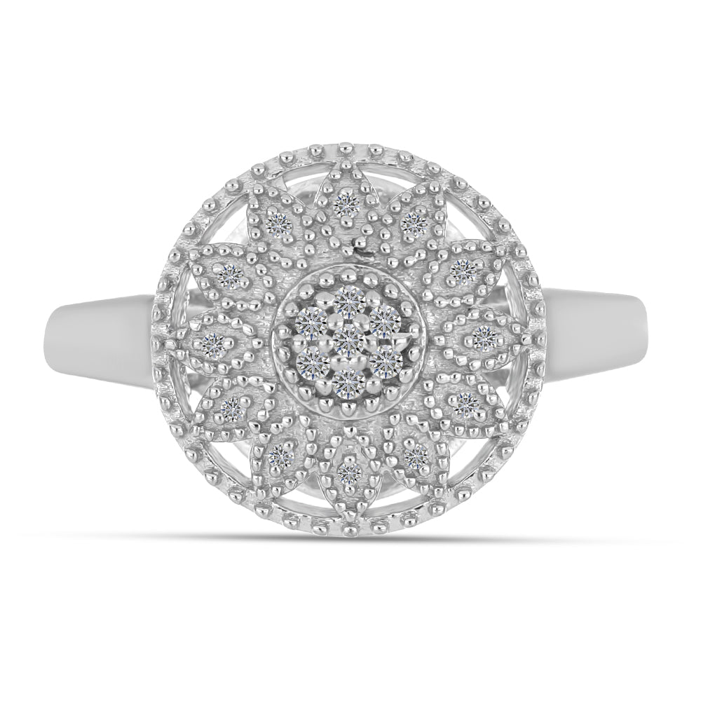 Anillo de Plata con Diamante blanco 1 