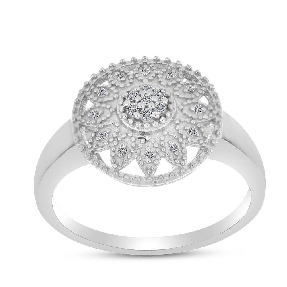 Anillo de Plata con Diamante blanco 3 