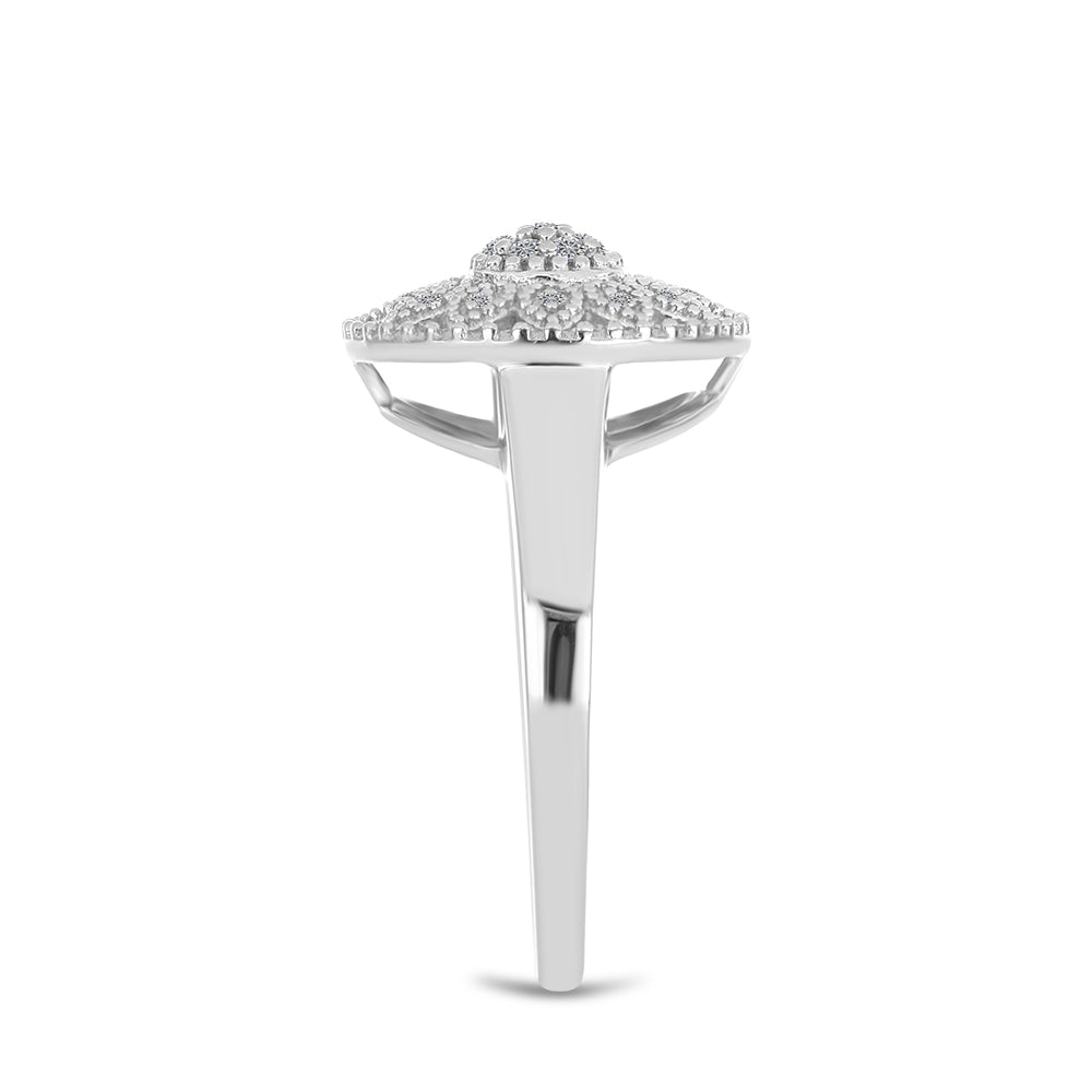 Anillo de Plata con Diamante blanco 4 