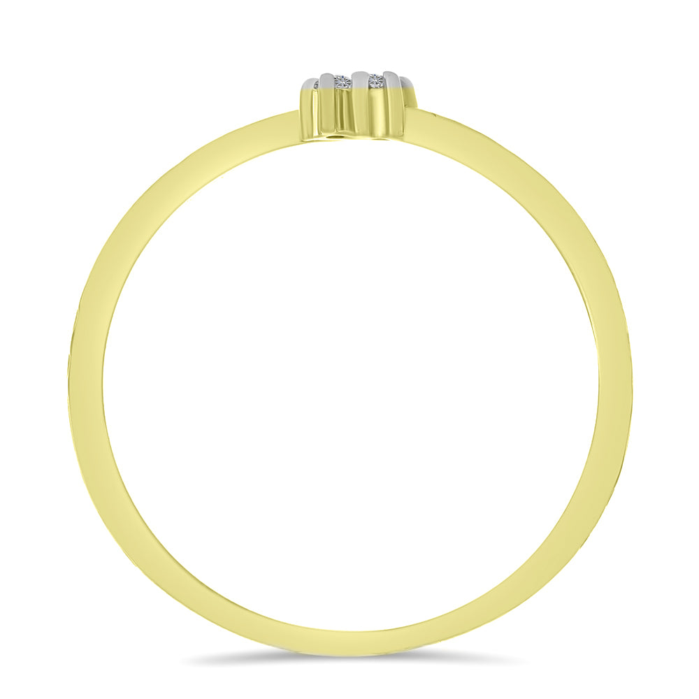 Anillo de Plata Bañada en Oro con Diamante blanco 2 