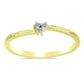 Anillo de Plata Bañada en Oro con Diamante blanco