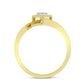 Anillo de Plata Bañada en Oro con Diamante blanco