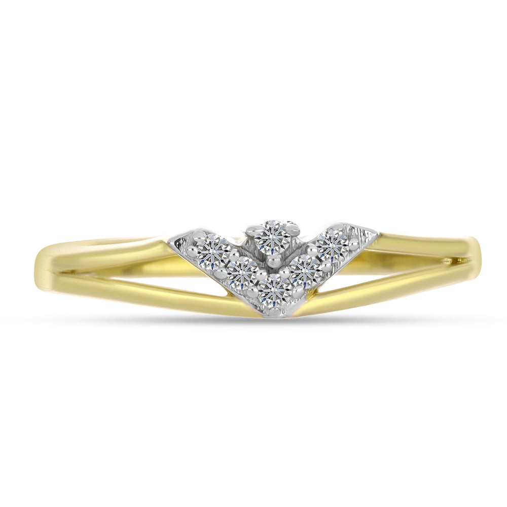 Anillo de Plata Bañada en Oro con Diamante blanco 1 
