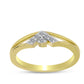 Anillo de Plata Bañada en Oro con Diamante blanco
