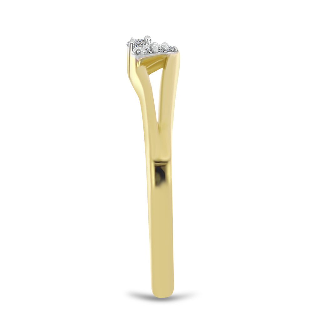 Anillo de Plata Bañada en Oro con Diamante blanco 4 