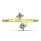 Anillo de Plata Bañada en Oro con Diamante blanco