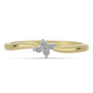 Anillo de Plata Bañada en Oro con Diamante blanco